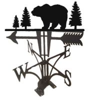 GRIZZLY-PINE TREES METAL WEATHERVANE