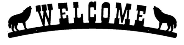 Arched Welcome Sign Wolf