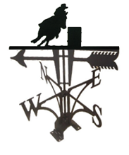 BARRELL RACER METAL WEATHERVANE