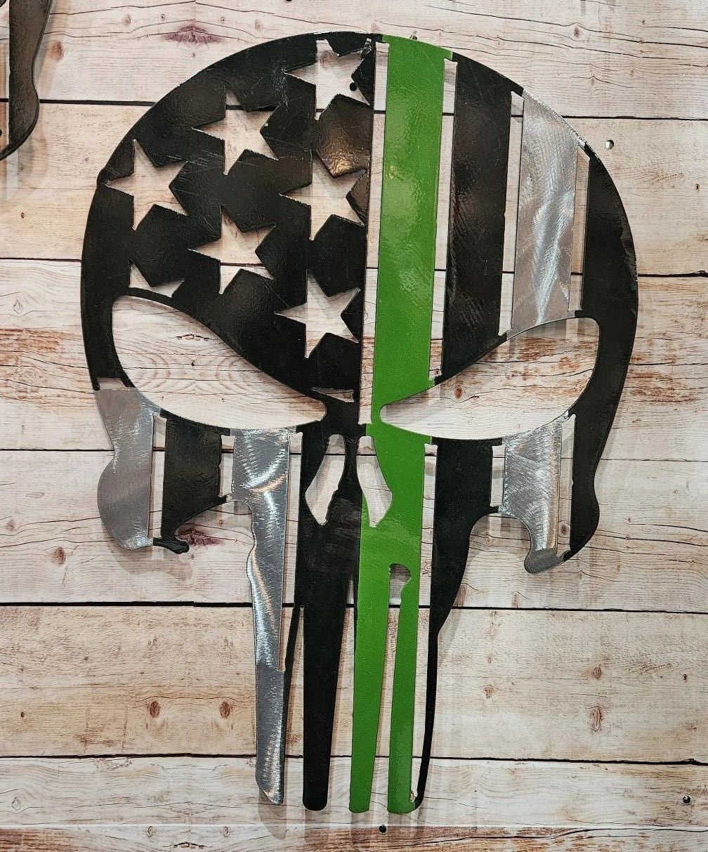 Punisher Skull - Green Line