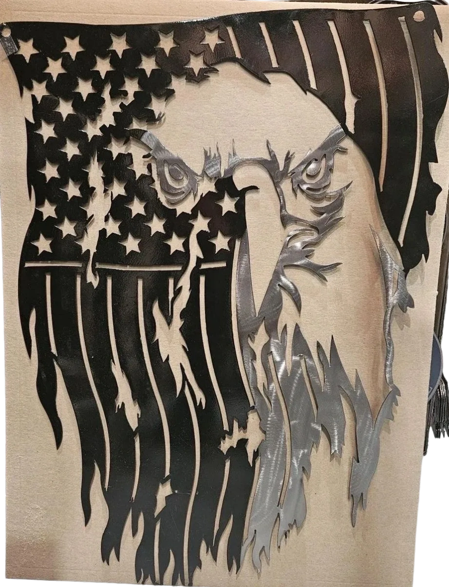 Eagle Flag - Black and Silver
