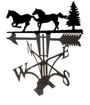 HORSES-PINE TREES METAL WEATHERVANE