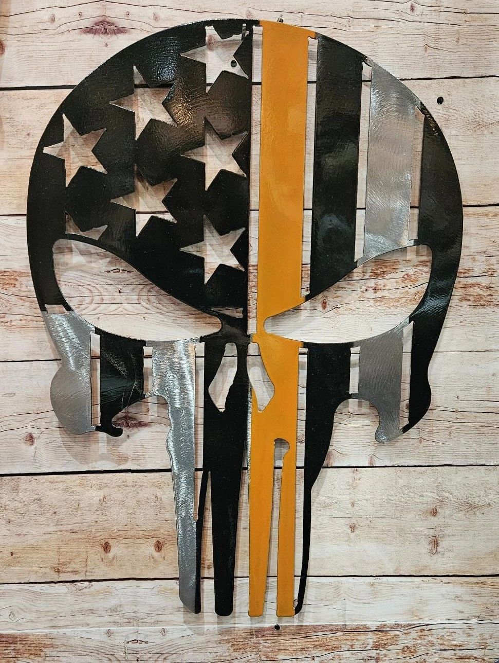 Punisher Skull - Orange Line