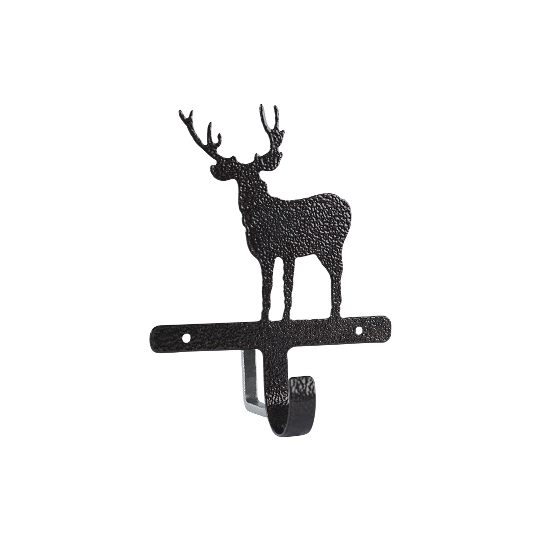 Elk Wall Hook - Textured Black Steel
