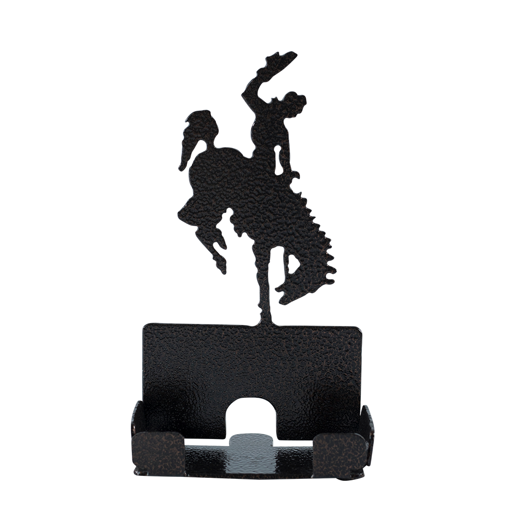 Bucking Bronco Business Card Holder - Textured Black Steel - Coppervein, hand-made steel by Allwayz Mags