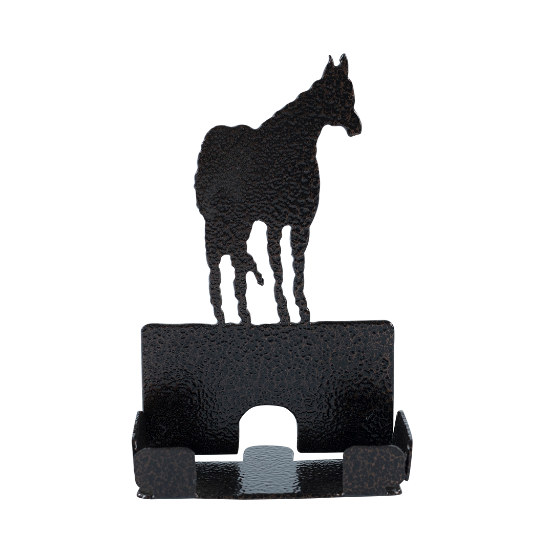 Standing Horse Business Card Holder - Textured Black Steel - Coppervein, hand-made steel by Allwayz Mags