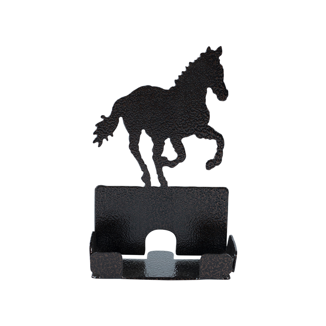 Running Horse Business Card Holder - Textured Black Steel - Coppervein, hand-made steel by Allwayz Mags