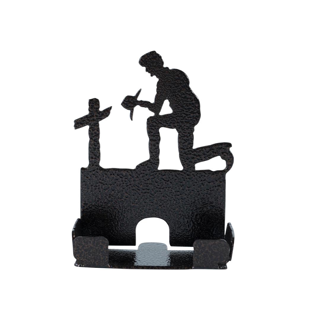 Cowboy Prayer Business Card Holder - Textured Black Steel - Coppervein, hand-made steel by Allwayz Mags