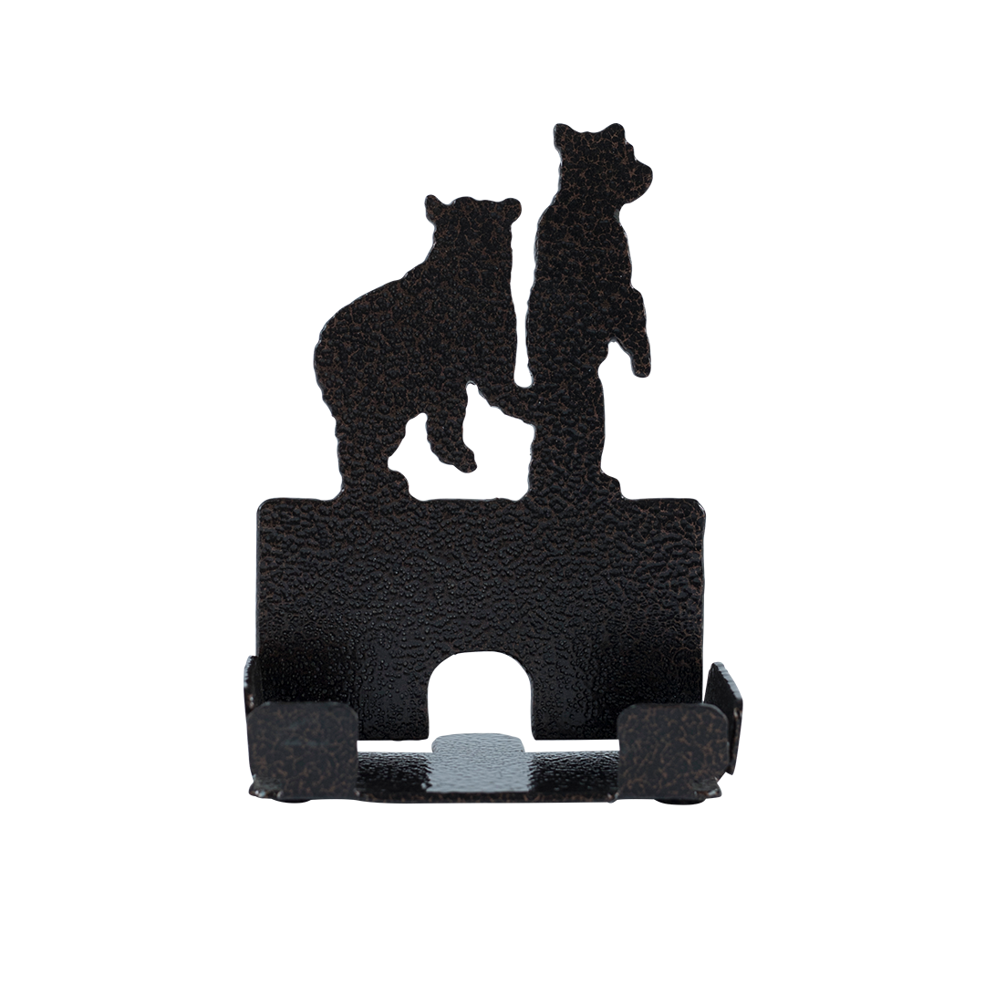 Two Bears Business Card Holder - Textured Black Steel - Coppervein, hand-made steel by Allwayz Mags