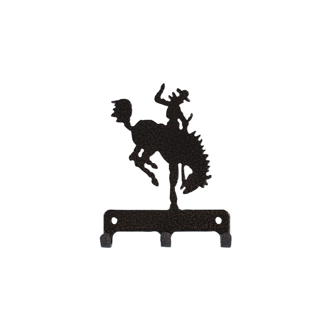Bucking Bronc Key Holder Triple - Textured Black Steel - Coppervein, hand-made steel by Allwayz Mags