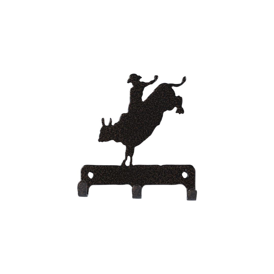Bull Rider Key Holder Triple - Textured Black Steel - Coppervein, hand-made steel by Allwayz Mags