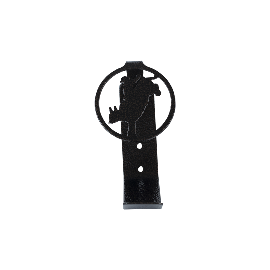 Praying Cowboy Hat Hook - Textured Black Steel - Black Hammer, hand-made steel by Allwayz Mags