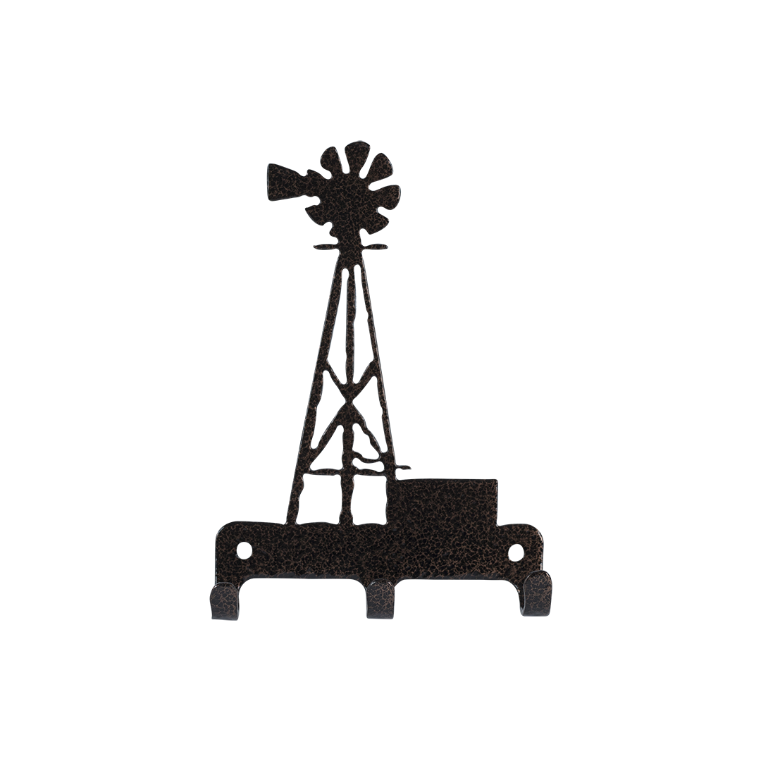 Windmill Key Holder Triple - Textured Black Steel - Coppervein, hand-made steel by Allwayz Mags