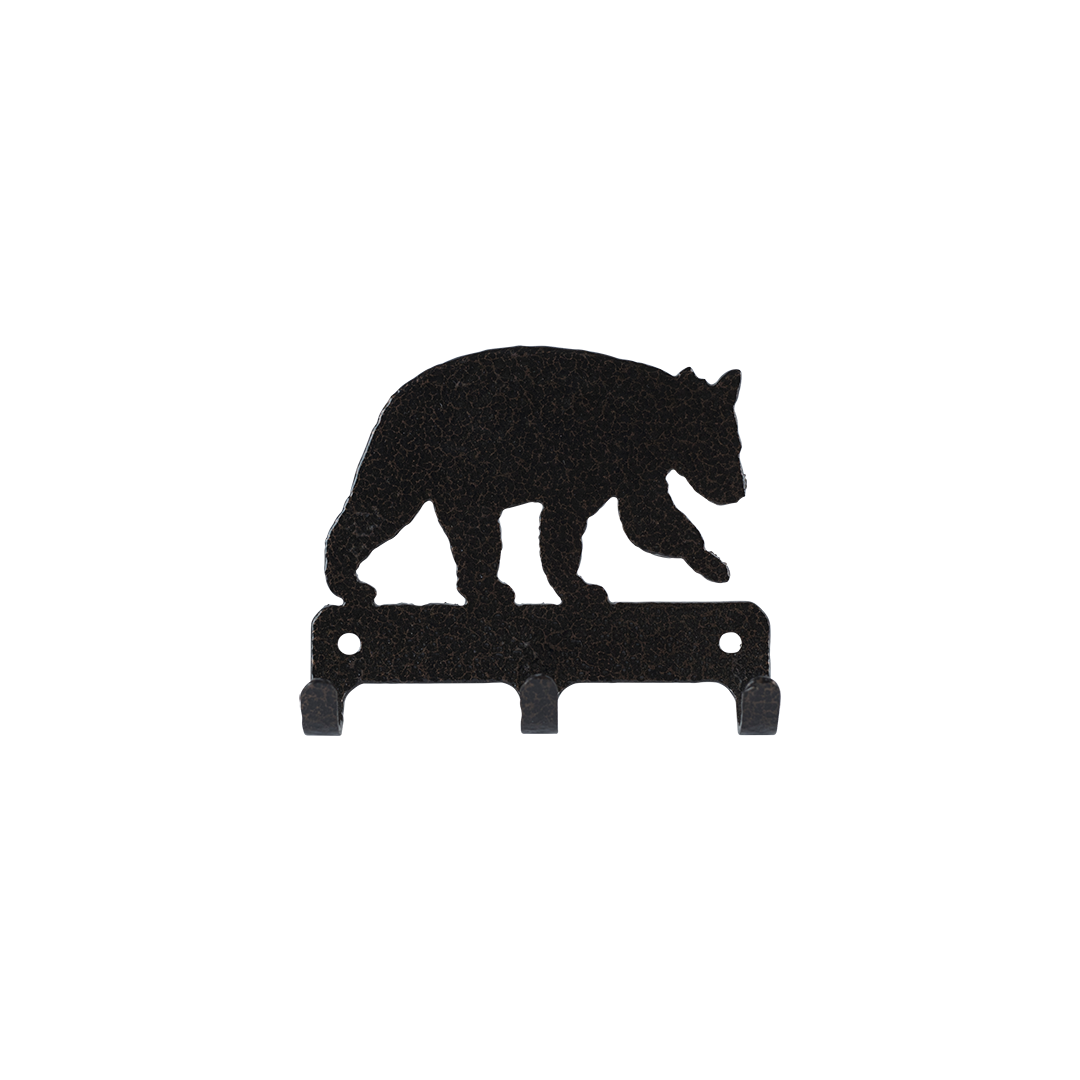 Bear Key Holder Triple - Textured Black Steel - Coppervein, hand-made steel by Allwayz Mags