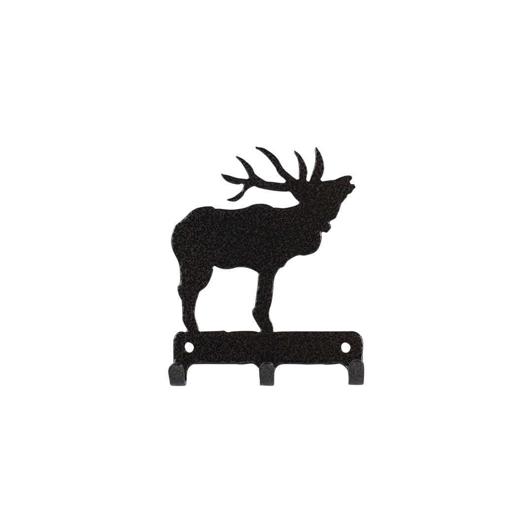 Elk Bugling Key Holder Triple - Textured Black Steel - Coppervein, hand-made steel by Allwayz Mags
