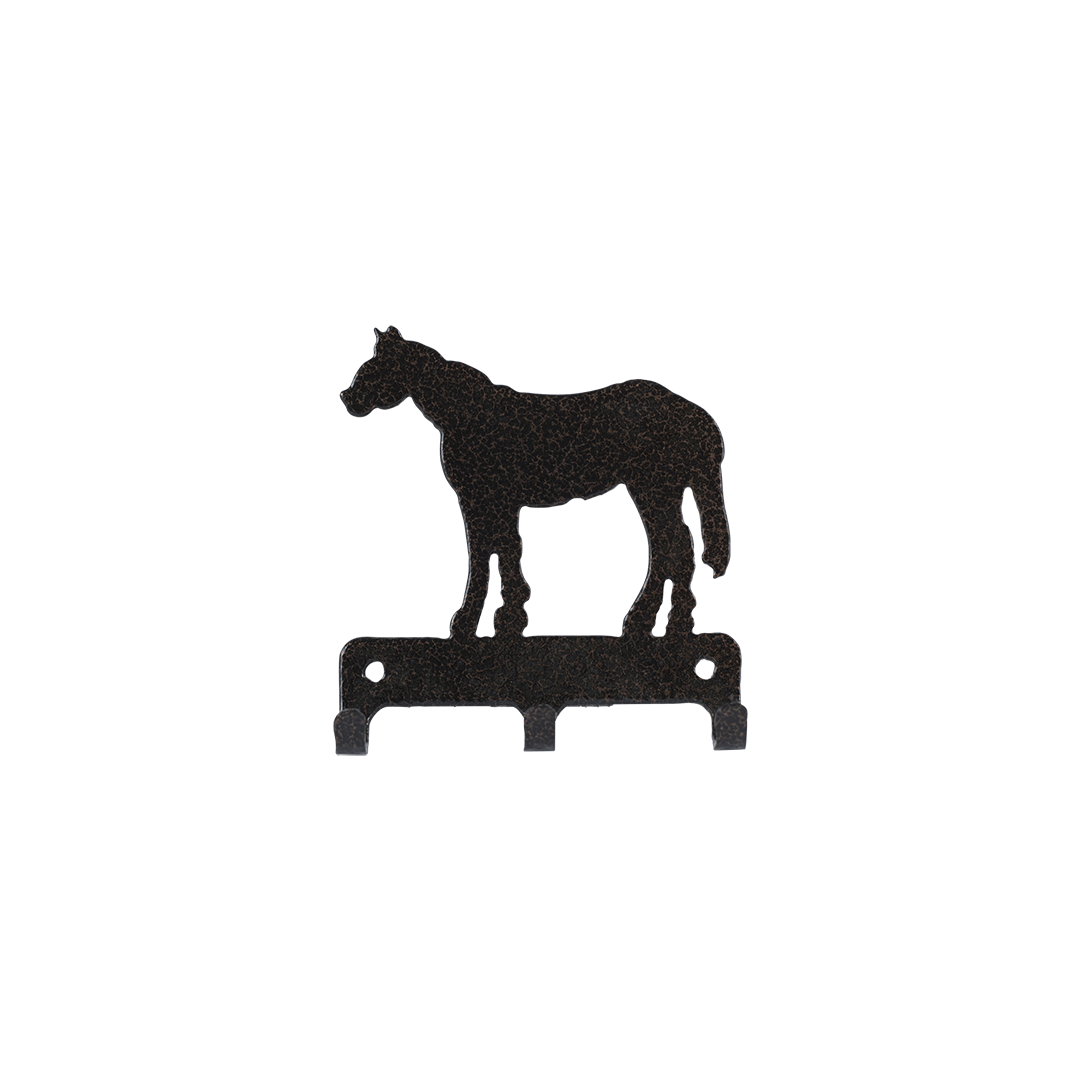 Standing Horse Key Holder Triple - Textured Black Steel - Coppervein, hand-made steel by Allwayz Mags