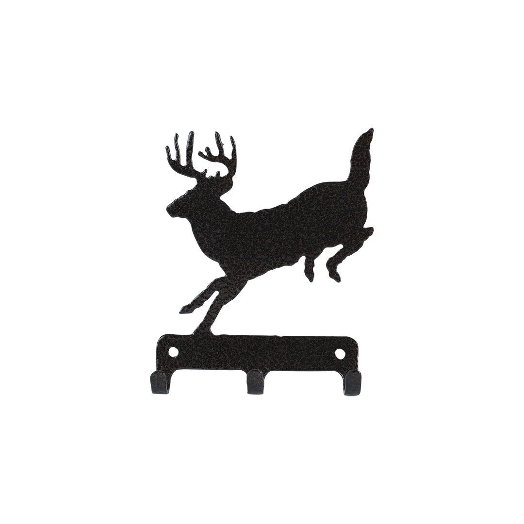 Running Buck Key Holder Triple - Textured Black Steel - Coppervein, hand-made steel by Allwayz Mags