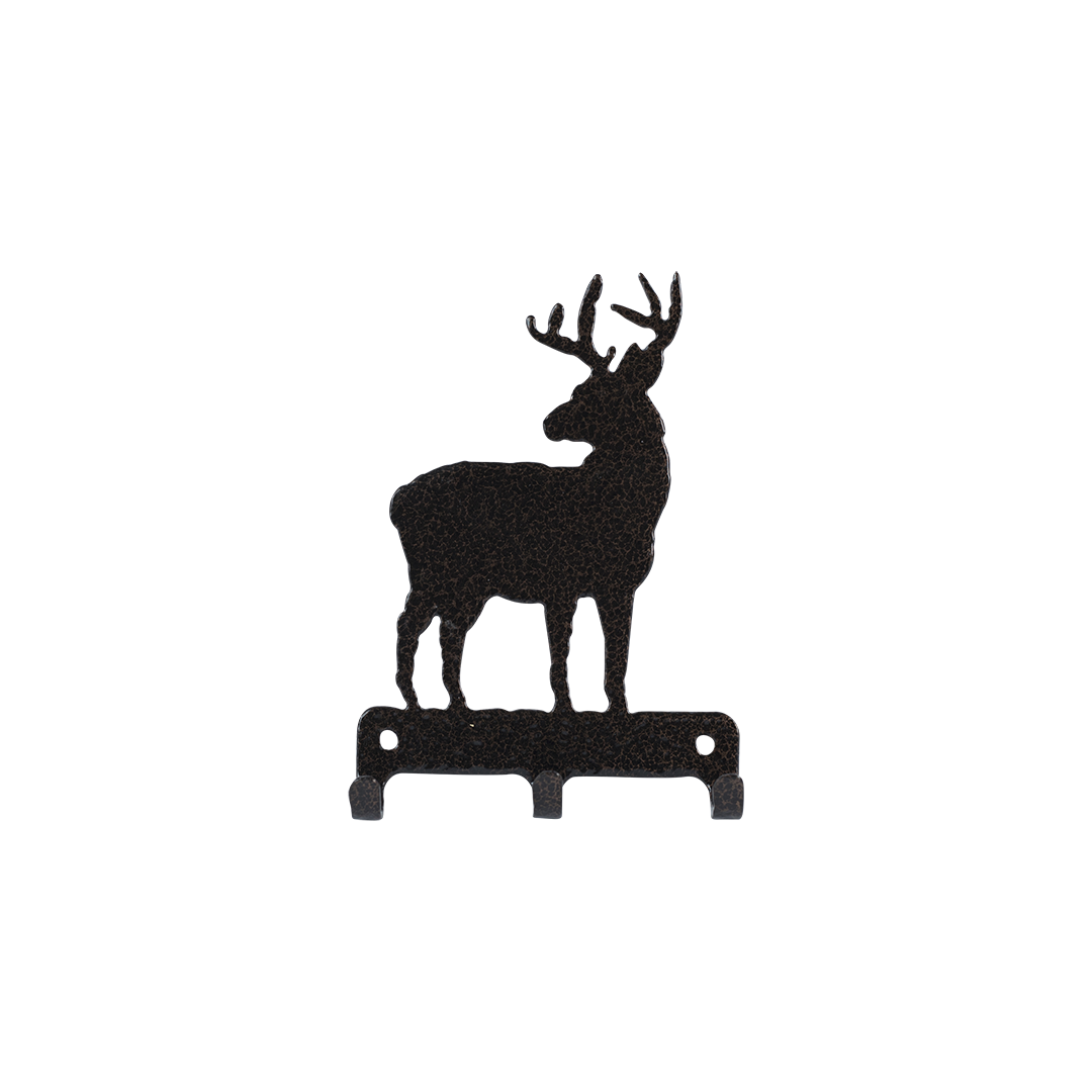 Standing Buck Key Holder Triple - Textured Black Steel - Coppervein, hand-made steel by Allwayz Mags