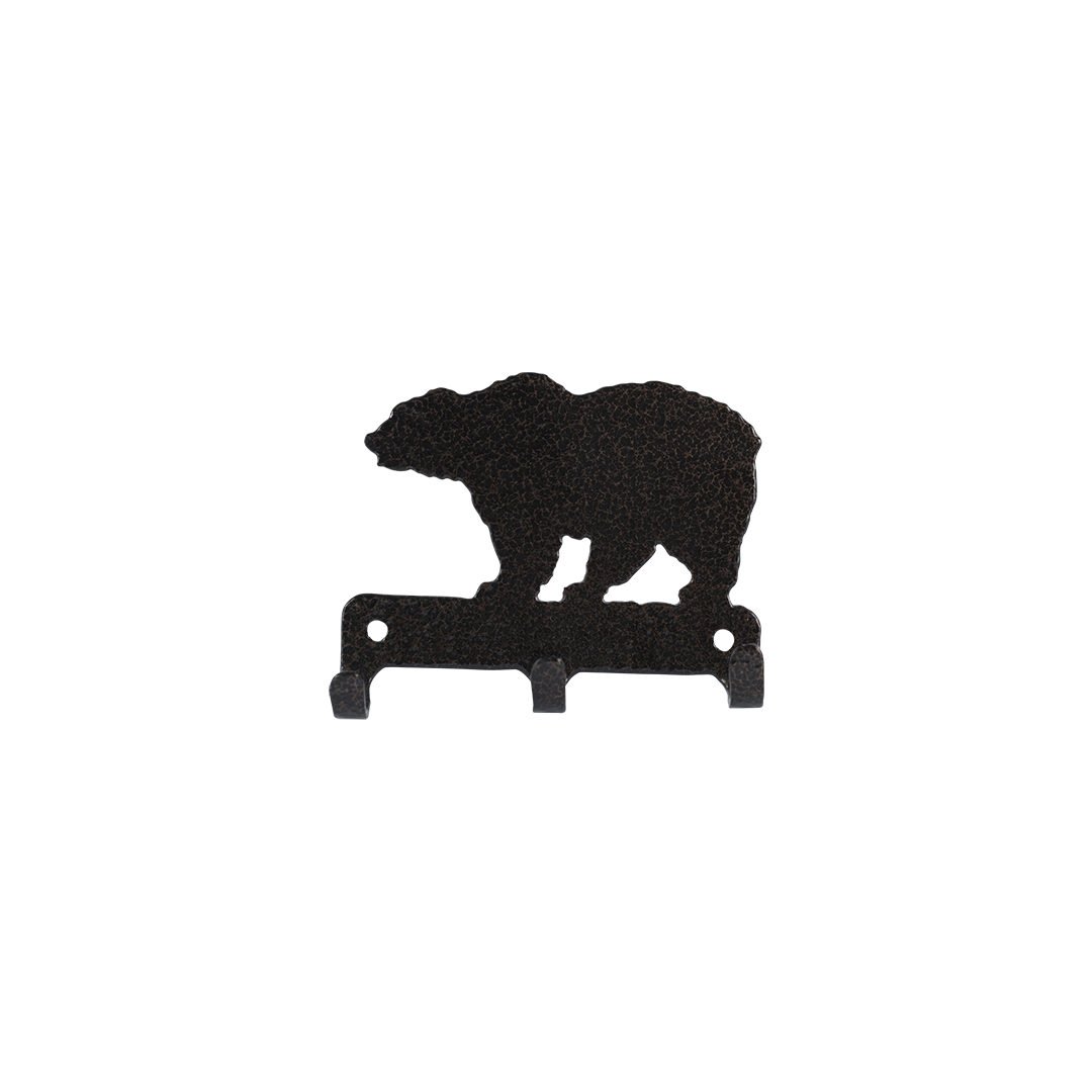 Bear Key Holder Triple - Textured Black Steel - Coppervein, hand-made steel by Allwayz Mags
