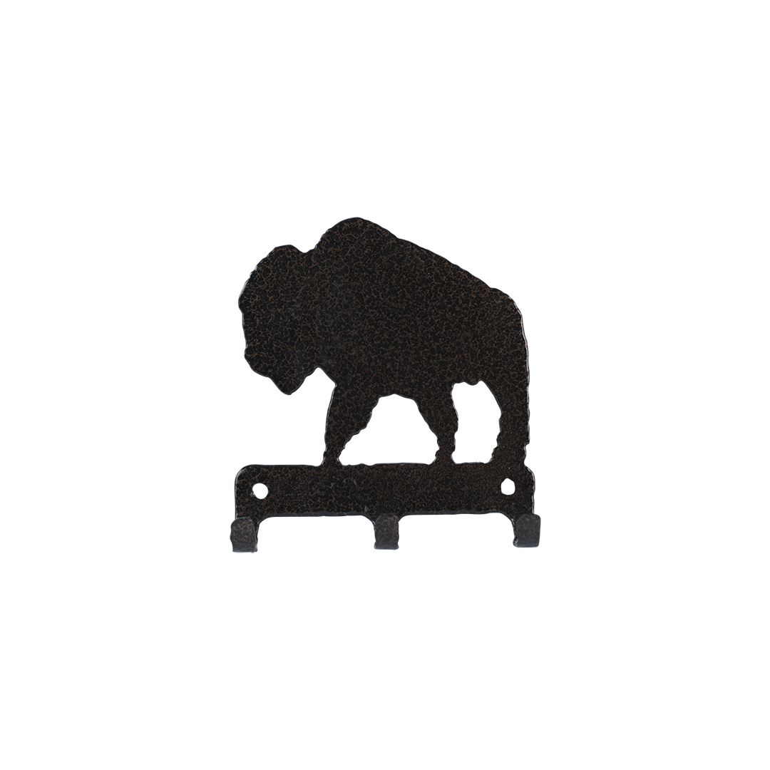 Bison Key Holder Triple - Textured Black Steel - Coppervein, hand-made steel by Allwayz Mags