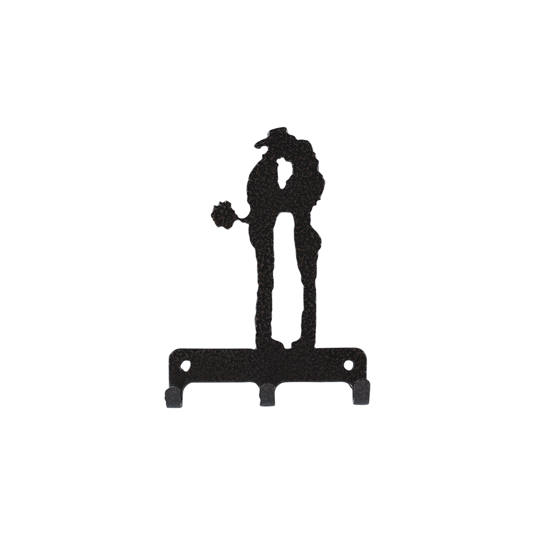 Cowboy Couple Key Holder Triple - Textured Black Steel - Coppervein, hand-made steel by Allwayz Mags