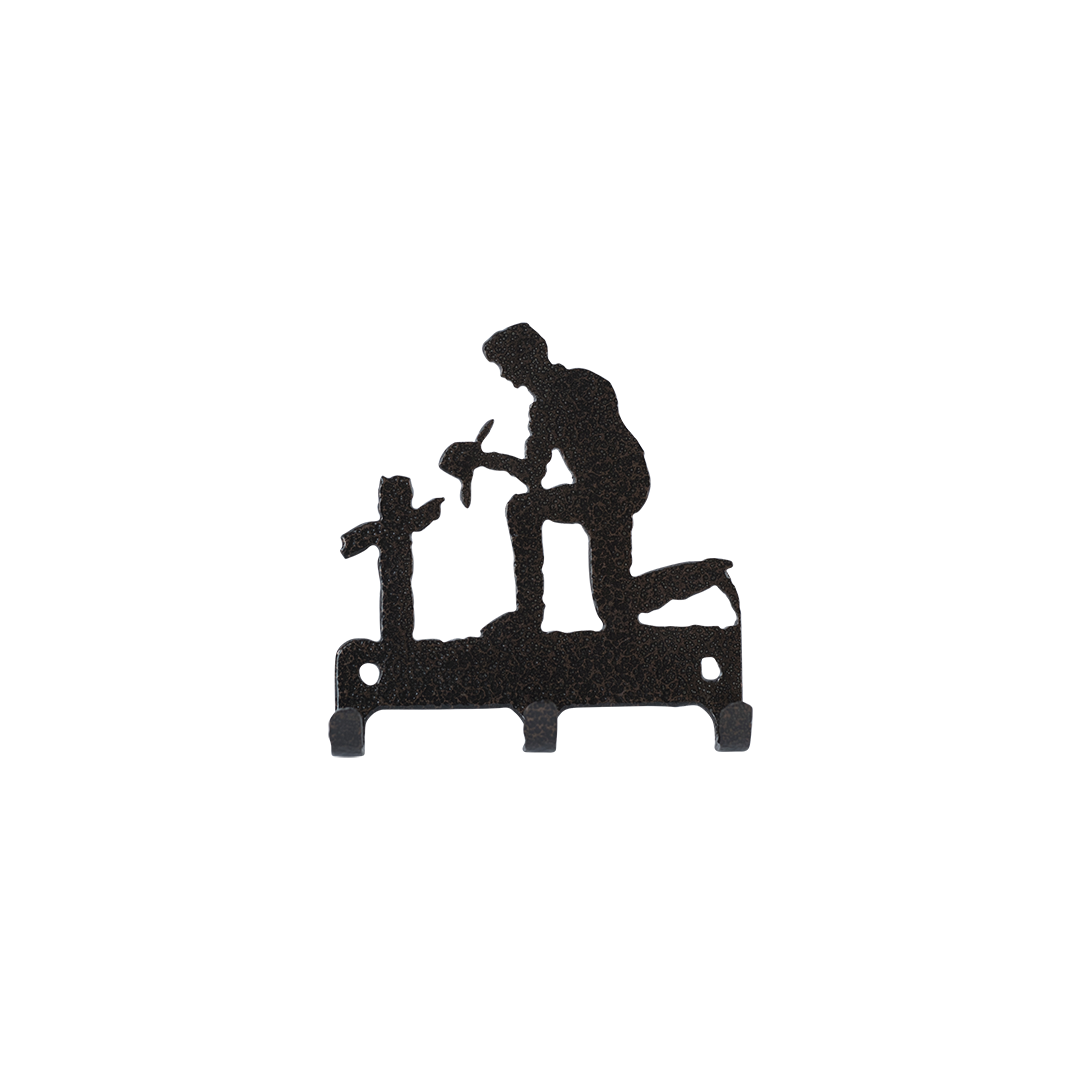 Graveside Cowboy Triple Key Holder - Textured Black Steel - Coppervein, hand-made steel by Allwayz Mags