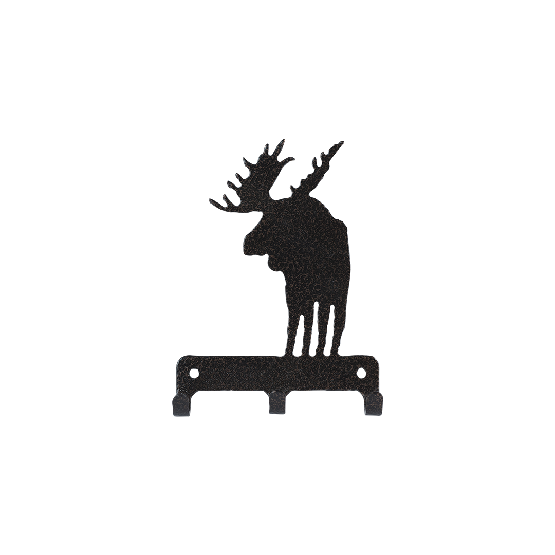 Elk Looking Back Triple Key Holder - Textured Black Steel - Coppervein, hand-made steel by Allwayz Mags