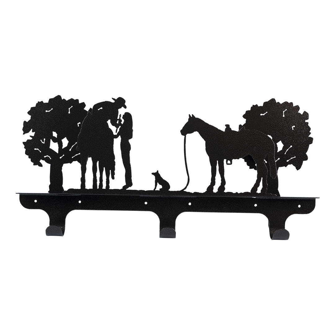 Ranch Couple Triple Wall Hook - Textured Black Steel - Coppervein, hand-made steel by Allwayz Mags