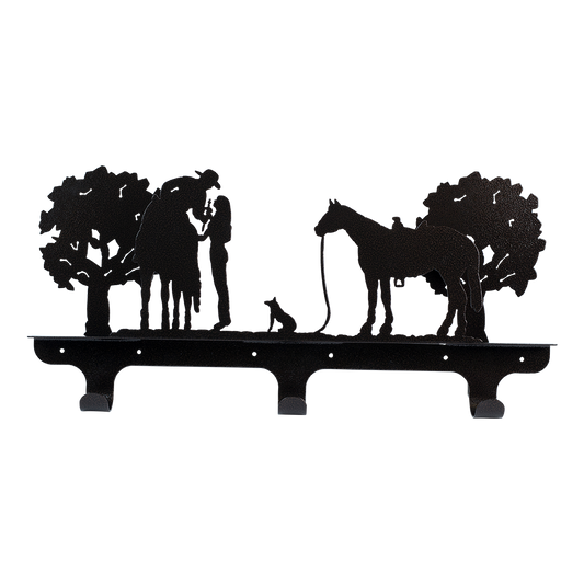 Ranch Couple Triple Wall Hook - Textured Black Steel - Coppervein, hand-made steel by Allwayz Mags