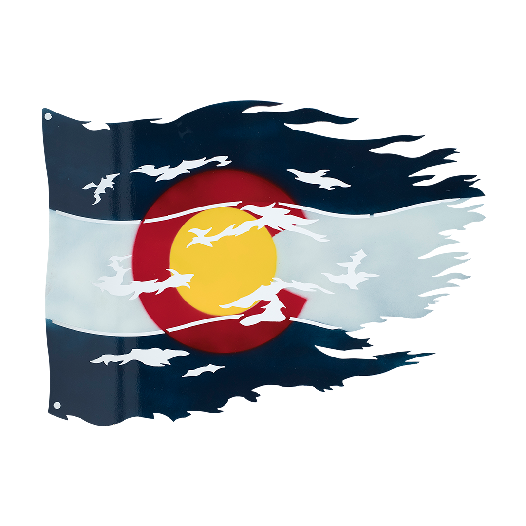 Colorado Tattered Flag - Metal Sign