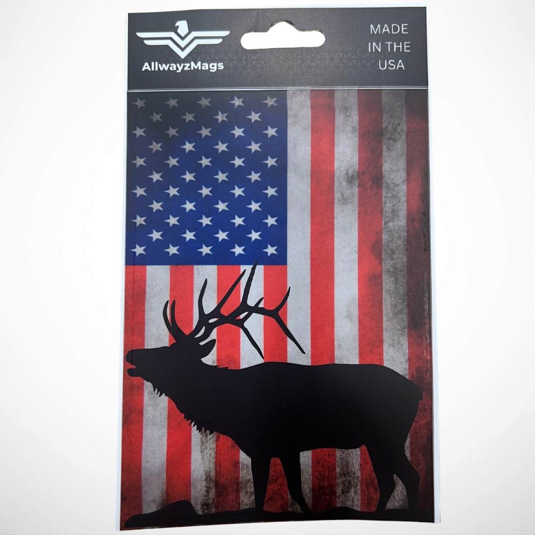 Elk Silhouette US Flag - Vinyl Decal