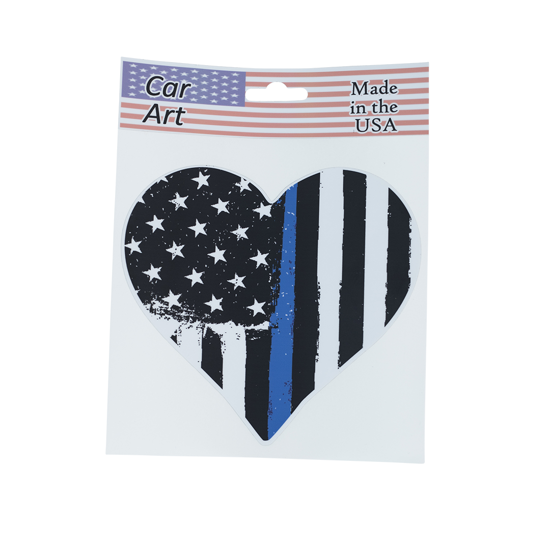 Flag Heart (Blue Line) - Vinyl Decal