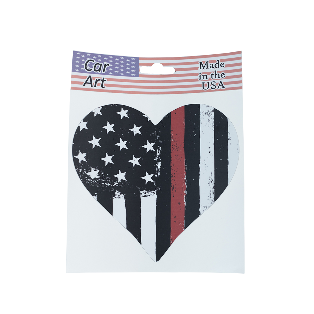 Flag Heart (Red Line) - Vinyl Decal