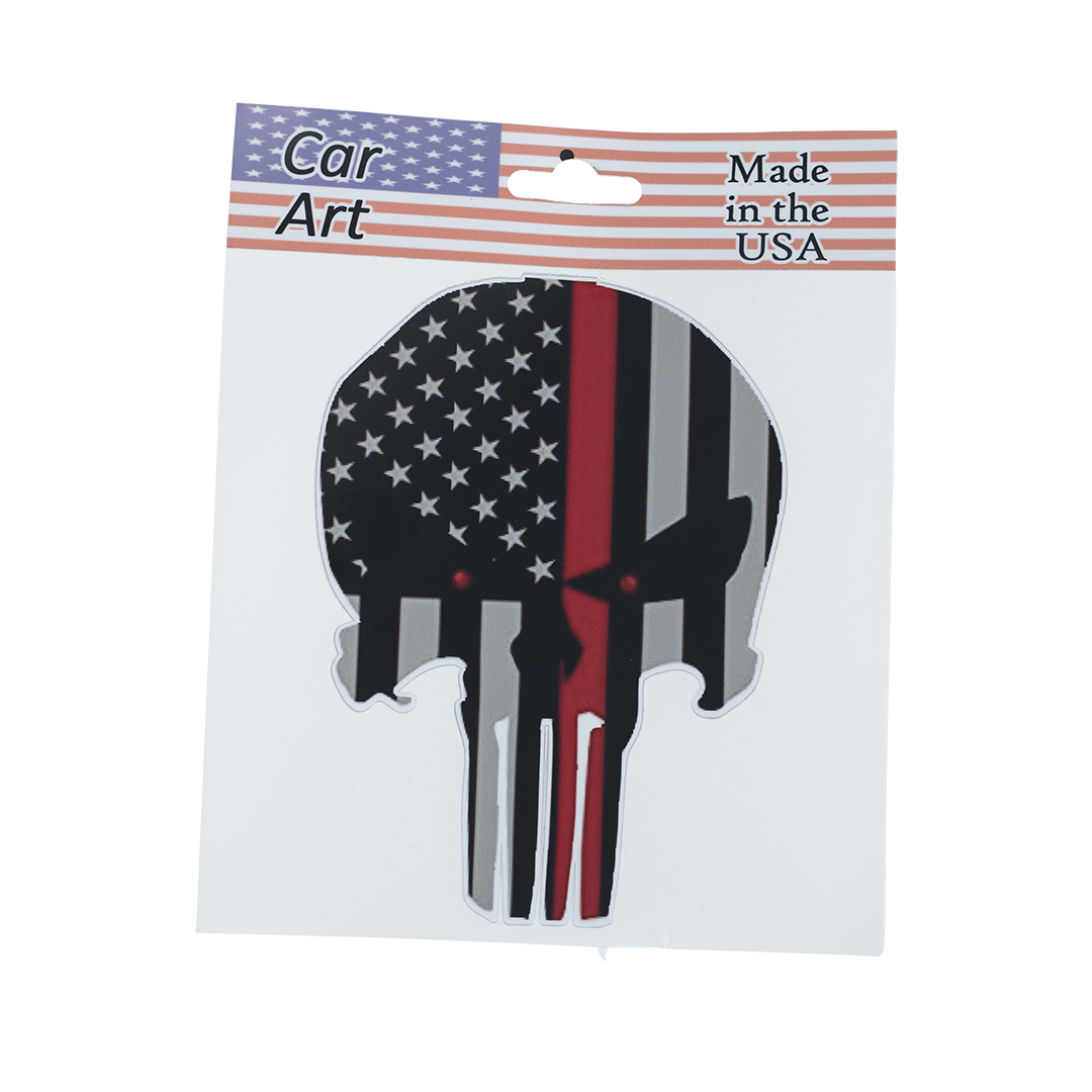 Flag Skull (Red Line) - Vinyl Decal