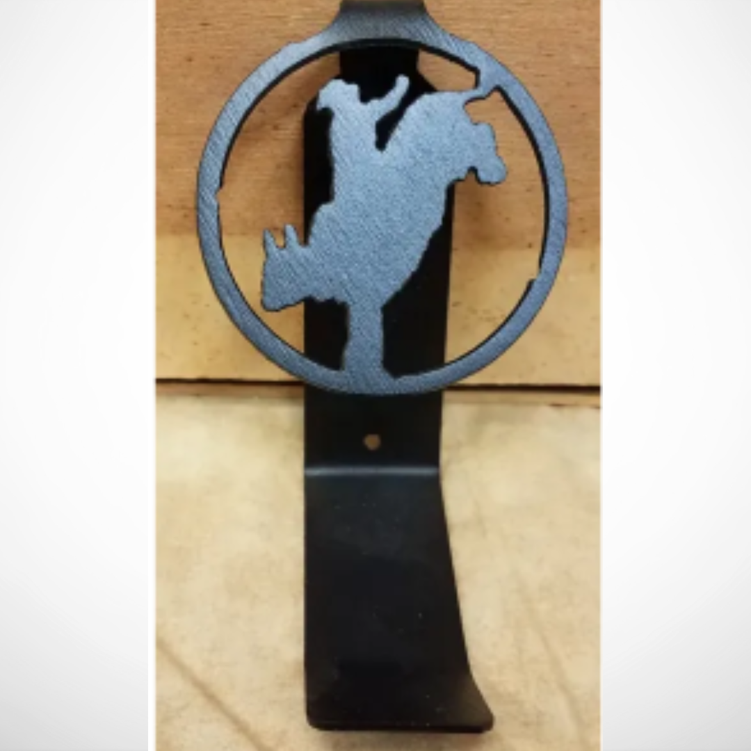 Bull Rider Hat Hook - Textured Black Steel