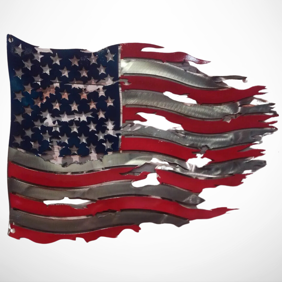 USA Flag (Red, White and Silver)