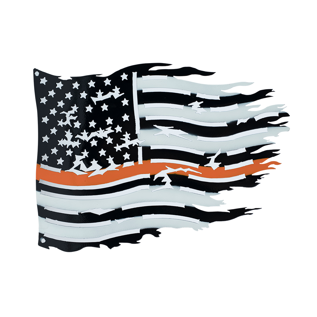 USA Orange Line Flag/White(Search and Rescue personnel and EMS)- Metal Sign