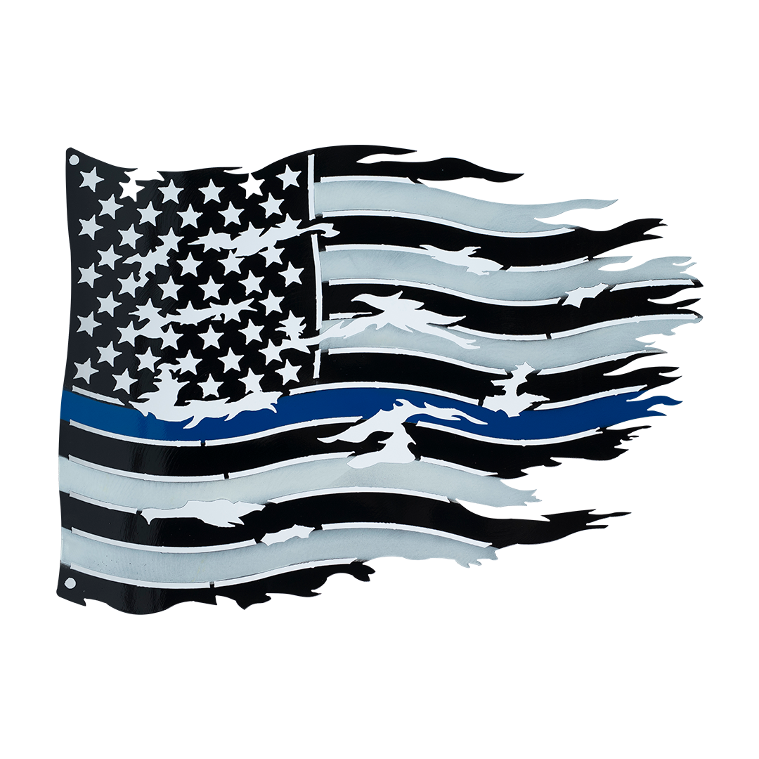 USA Thin Blue line flag- Metal Sign