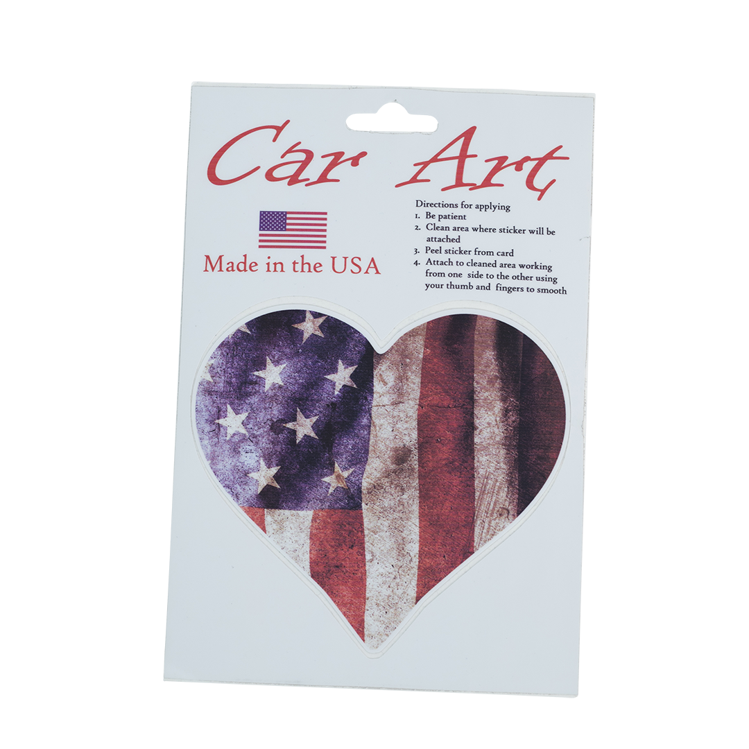 US Flag Heart - Vinyl Decal