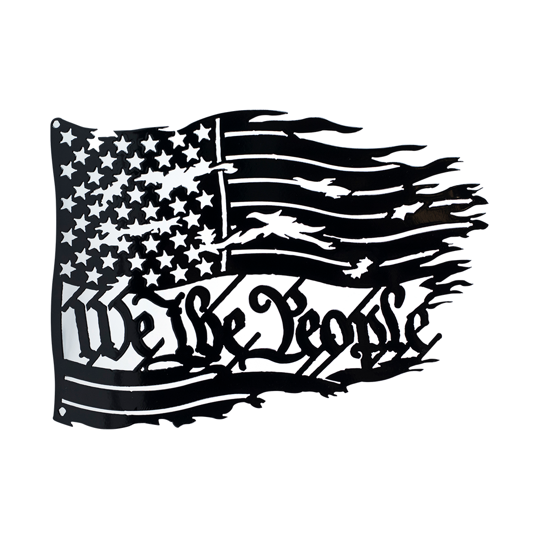 We The People Black Flag- Metal Sign