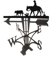 COWBOY-CALF METAL WEATHERVANE