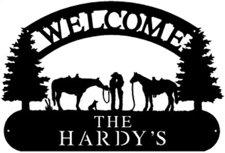 Custom Sign - Lovers with 2 horses