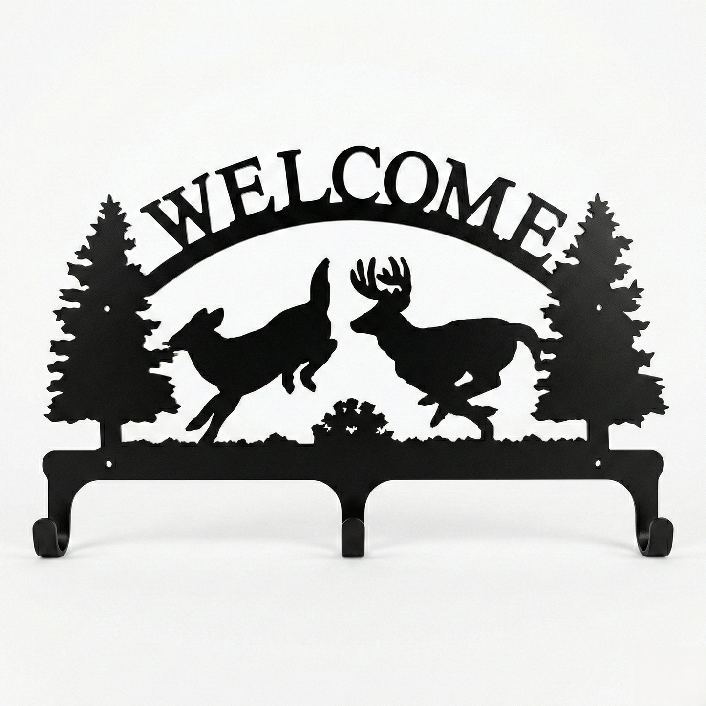 Deer Welcome Coat Rack Three Hooks