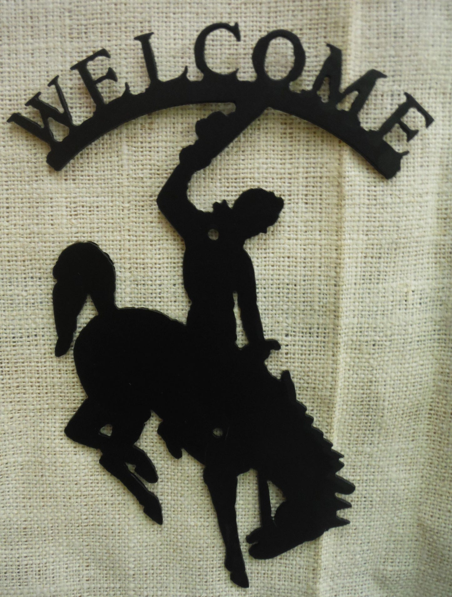 Wy Bronc Welcome arched on top