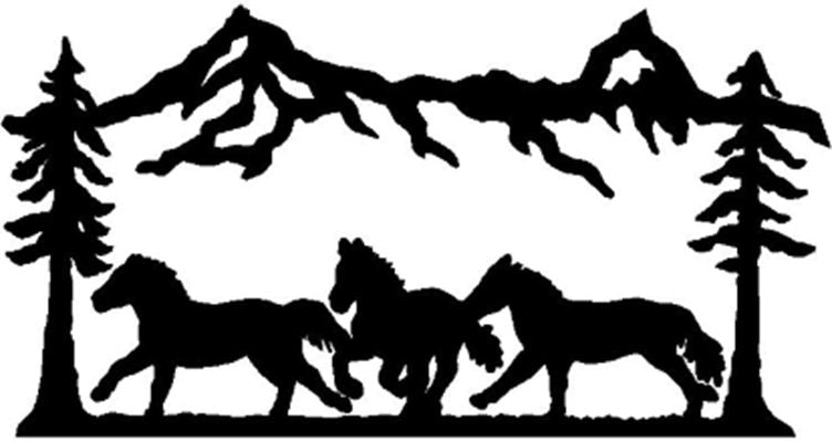 HORSES OVAL METAL WALL HANGING