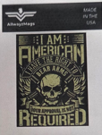 I Am American Black Skull - Vinyl Decal