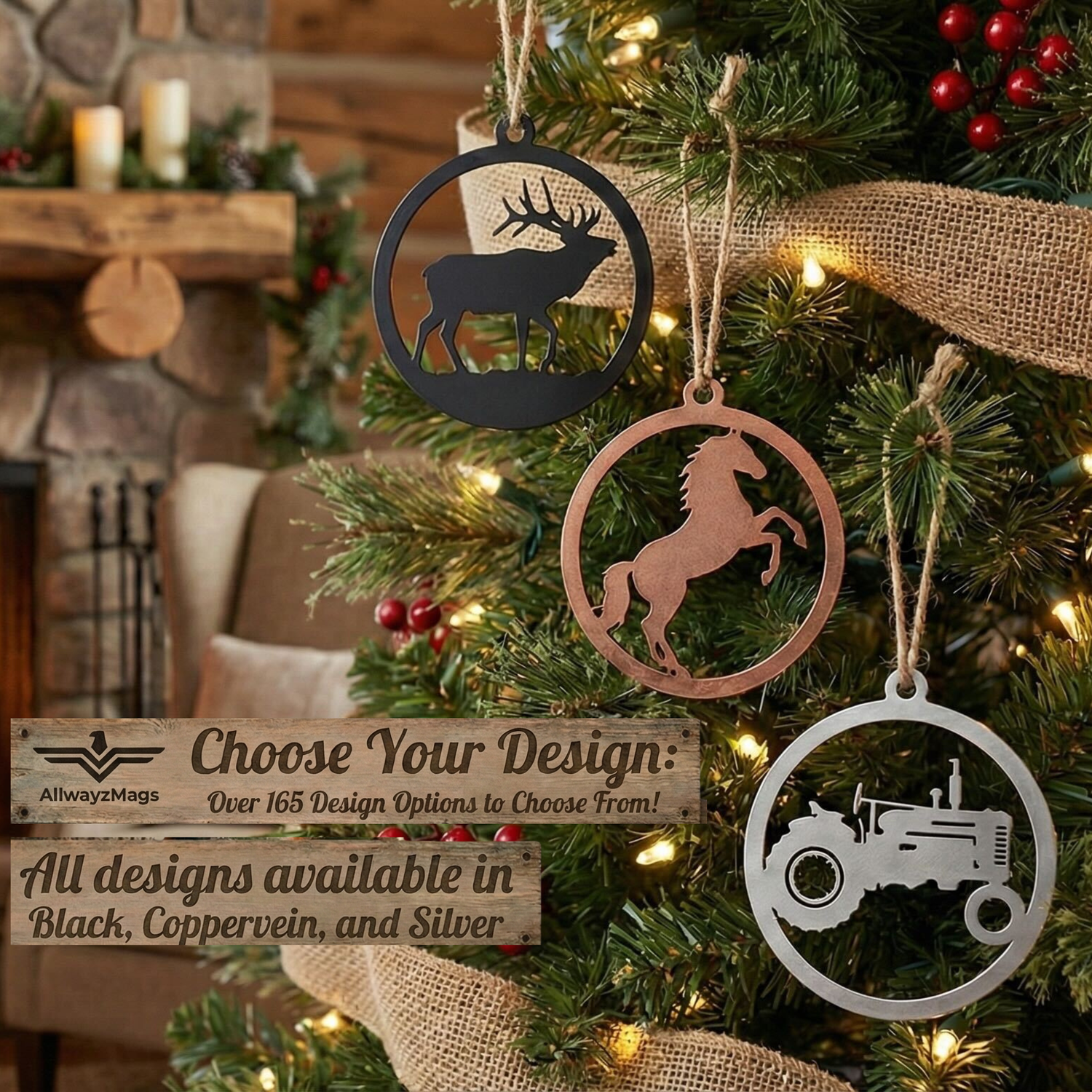 Christmas Ornament In Circle Themed