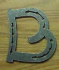 Horse shoe letter B unfinished