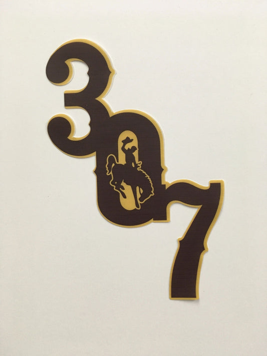 Brown and Gold 307 with Wyoming Bronc Decals