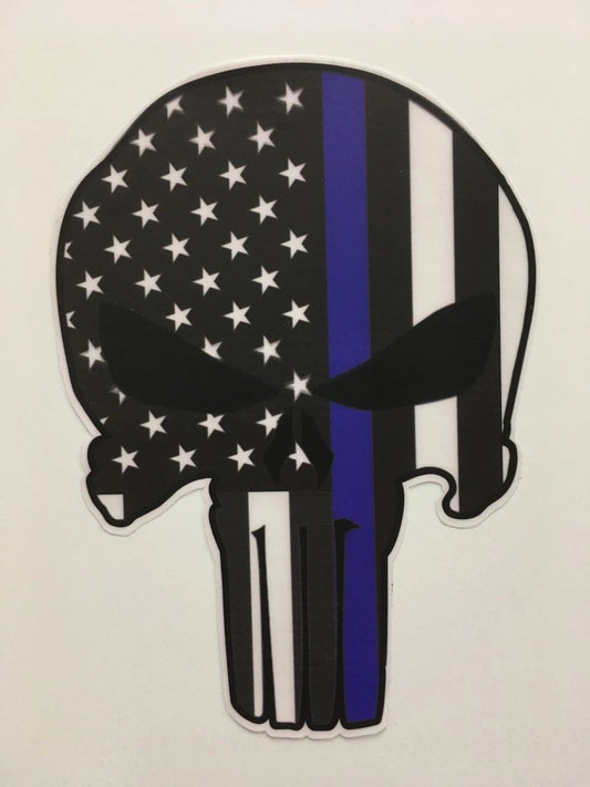 Punisher Skull Blue Line - Decals